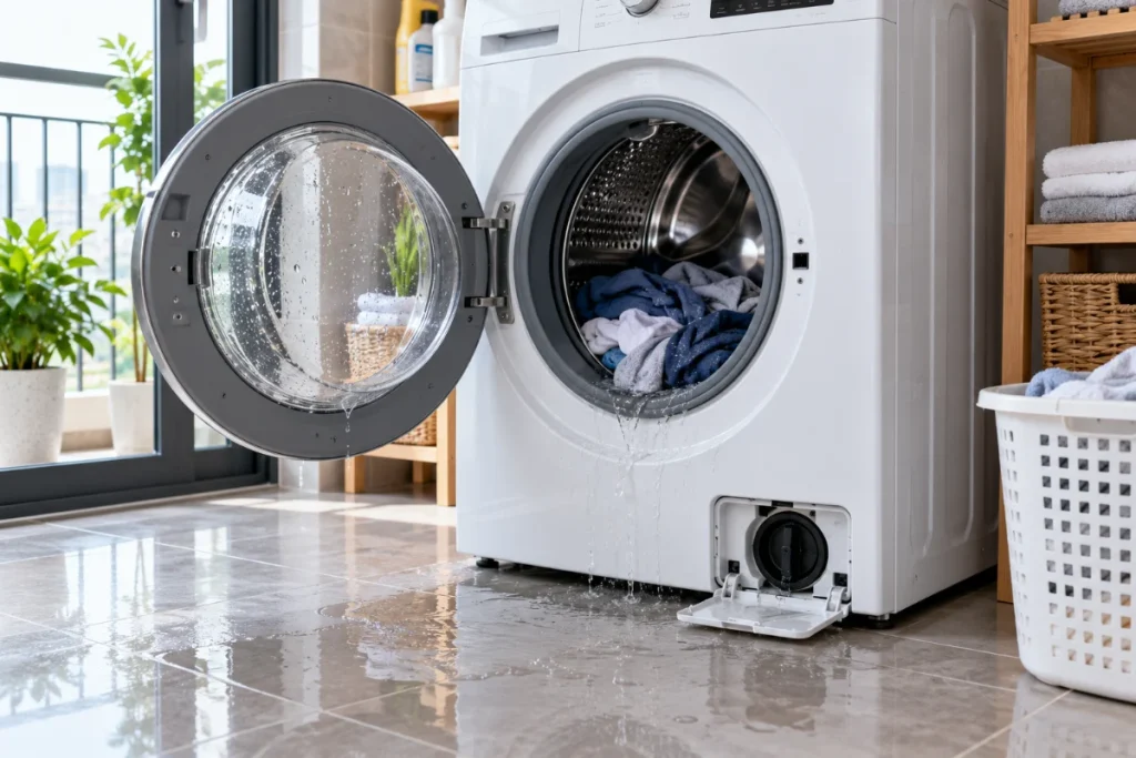 Máy giặt không vắt, quần áo còn ướt