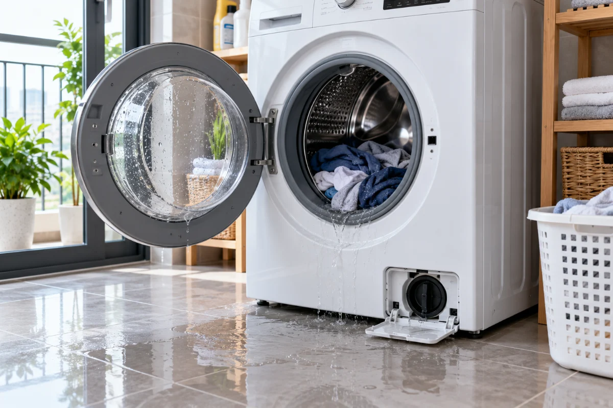 Máy giặt không vắt, quần áo còn ướt